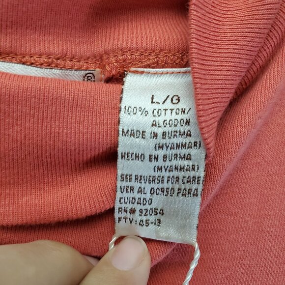 Carolyn Taylor Top Womens Large Orange Sleeveless Mock Neck Cotton Casual *NWT* - Picture 2 of 9